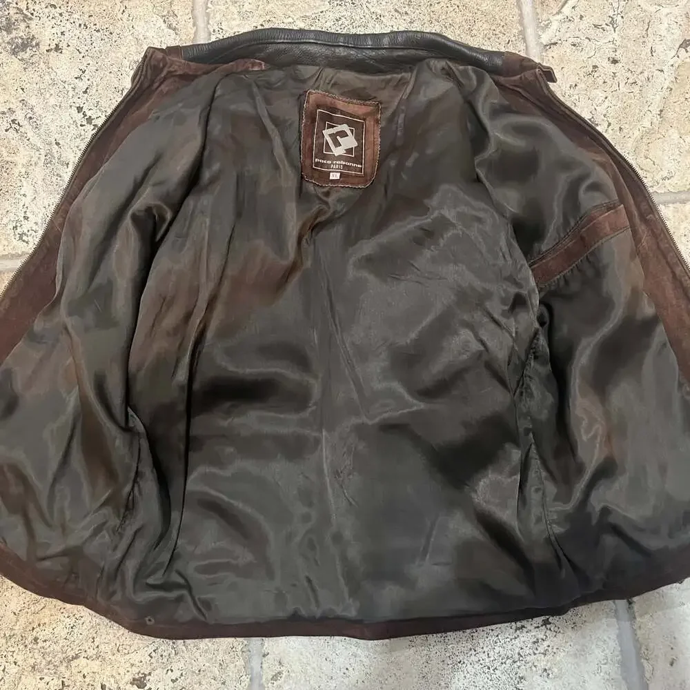 Vintage Paco Rabanne Brown Leather Jacket